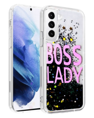 Galaxy S23 Liquid Quicksand Glitter Cover Case - BOSS LADY (Only Ground Shipping)