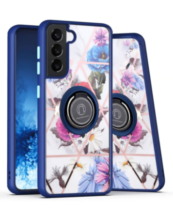 Pattern Design Hard PC Rear / Soft TPU Colorful Border Case with I- ring Holder - Style 2 for Galaxy S23 (Only Ground Shipping)