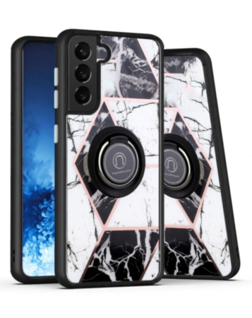 Pattern Design Hard PC Rear / Soft TPU Colorful Border Case with I- ring Holder - Style 4 for Galaxy S23 (Only Ground Shipping)