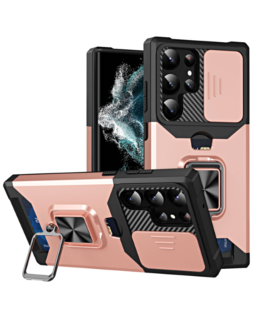 Galaxy S23 Plus Slide Camera Hard Case with Magnetic Ring - ROSE GOLD (Only Ground Shipping)