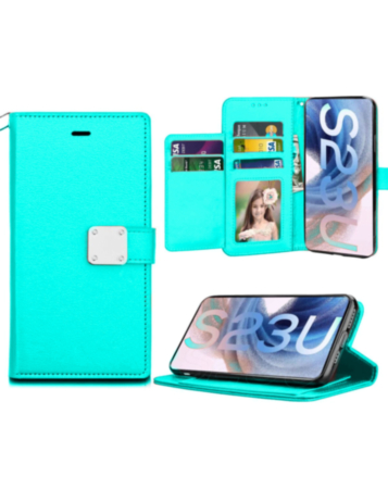 Galaxy S23 Plus Elegant Leather Wallet Case - TEAL (Only Ground Shipping)