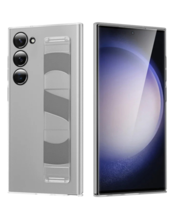 Galaxy S23 Plus Wrist Strap Silicon Soft Case - CLEAR (Only Ground Shipping)