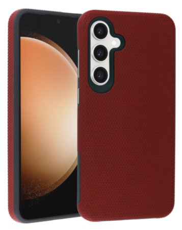 Shock Absorption Protective Dual Layer Case - RED for Galaxy S24FE (Only Ground Shipping)