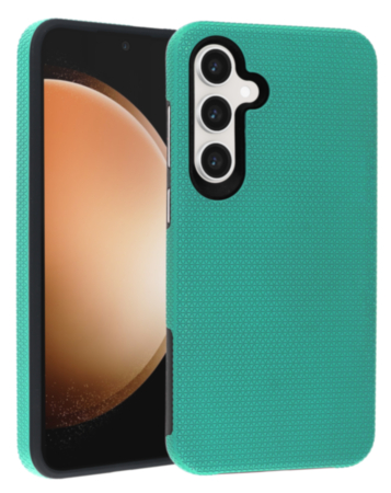 Shock Absorption Protective Dual Layer Case - TEAL for Galaxy S24FE (Only Ground Shipping)