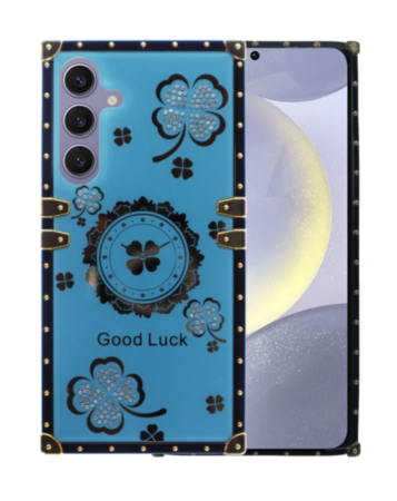 Galaxy S24FE Lucky Flowers Design Case - TEAL (Only Ground Shipping)