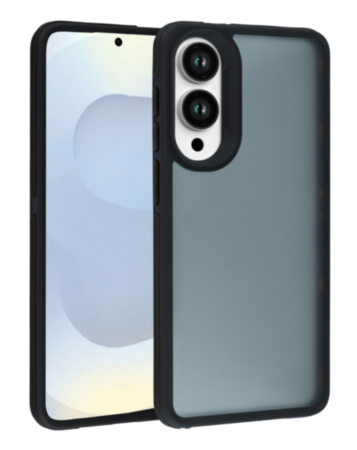 Galaxy S25E Matte Silicone Frame Shockproof Case - BLACK (Only Ground Shipping)