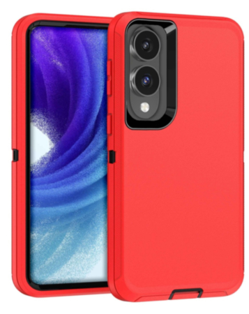 Heavy Duty Case for Galaxy S25E (RED & BLACK) (Only Ground Shipping)