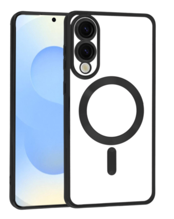 Galaxy S25E Shiny Wireless Charging Clear Case - BLACK (Only Ground Shipping)