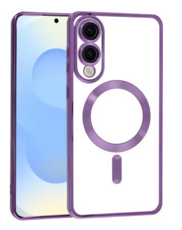 Galaxy S25E Shiny Wireless Charging Clear Case - DARK PURPLE (Only Ground Shipping)