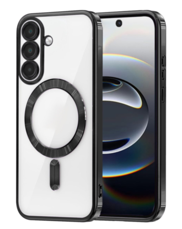 Galaxy S26 Shiny Wireless Charging Clear Case - BLACK (Only Ground Shipping)