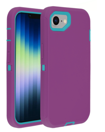Heavy Duty Case for iPhone 16e / 17e (PURPLE & TEAL) (Only Ground Shipping)