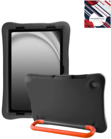 Kids Shockproof Tablet Case with Rotating Handle Stand - BLACK for Galaxy Tab A9 Plus 2023 (11") / Tab A11 Plus 2025 (11") (Only Ground Shipping)
