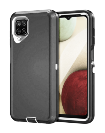 Heavy Duty Case for Galaxy A12 (DARK GRAY & WHITE) (Only Ground Shipping)