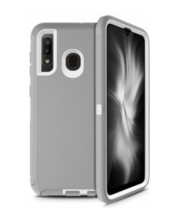 Heavy Duty Case for Galaxy A50s / A50 / A30s / A30 / A20 (GRAY & WHITE) (Only Ground Shipping)