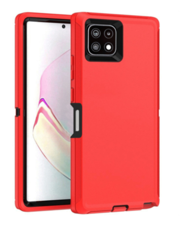 Heavy Duty Case for Galaxy A22 5G (RED & BLACK) (Only Ground Shipping)
