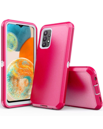 Heavy Duty Case for Galaxy A23 5G (HOT PINK & WHITE) (Only Ground Shipping)