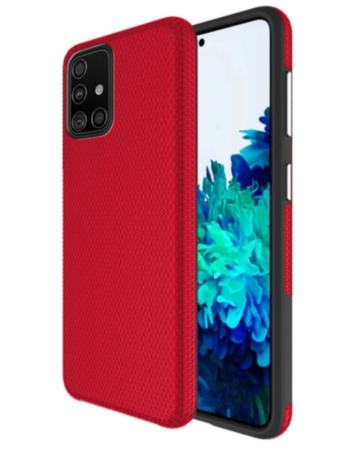 Galaxy A51 Shock Absorption Protective Dual Layer Case - RED (Only Ground Shipping)