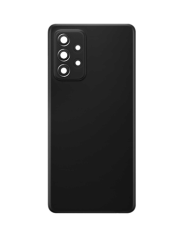 Buy the back glass in Awesome Black, no logo, for Galaxy A52 4G model A525 from 2021 and A52 5G model A526 from 2021.
