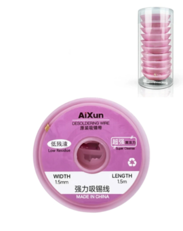 AiXun 1.5m Efficient Tin Removal Soldering Wick for PCB Welding Repair (10 Pcs)