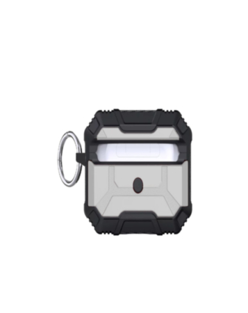 AirPods 1/2 Hard Plastic Transparent Case with Keychain - WHITE (Only Ground Shipping)
