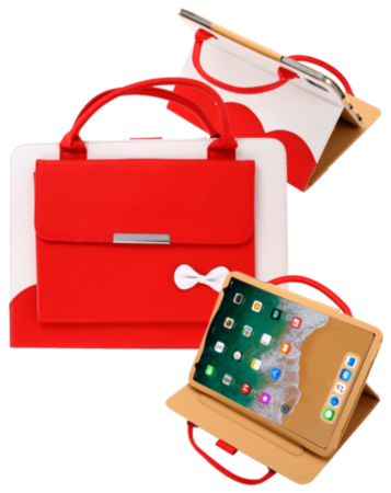 Smart Work Bag Style Case - RIBBON RED for iPad Mini 1 / 2 / 3 / 4 / 5 (Only Ground Shipping)