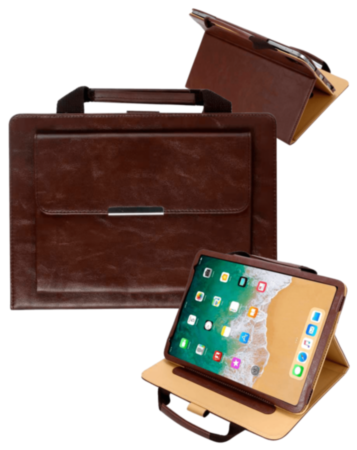 Smart Work Bag Style Case - BROWN for iPad 5 (2017) / iPad 6 (2018) / Air 1 / Air 2 / Pro 9.7 (Only Ground Shipping)