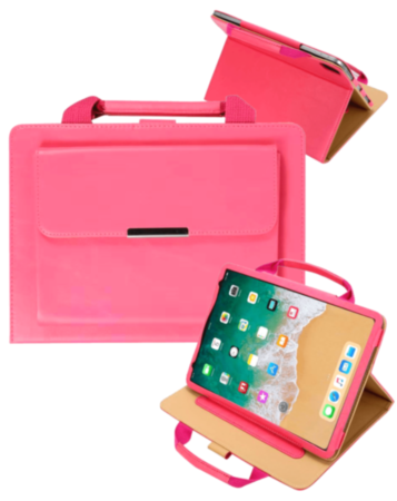 Smart Work Bag Style Case - HOT PINK for iPad 5 (2017) / iPad 6 (2018) / Air 1 / Air 2 / Pro 9.7 (Only Ground Shipping)