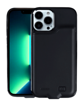 Soft Rubber Slim Charging Case (5500 mAh) for iPhone 12 Pro Max (BLACK) (Only Ground Shipping)