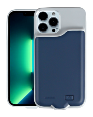 Soft Rubber Slim Charging Case (5500 mAh) for iPhone 12 Pro Max (BLUE) (Only Ground Shipping)