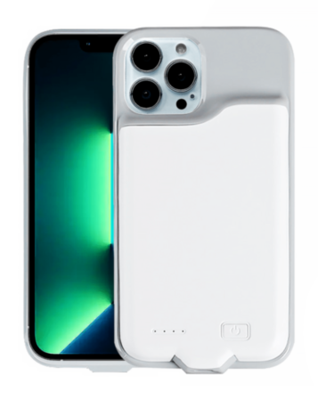 Soft Rubber Slim Charging Case (5500 mAh) for iPhone 12 Pro Max (WHITE) (Only Ground Shipping)