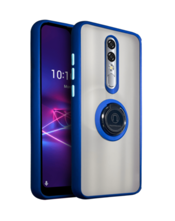Coolpad Legacy Brisa Hard PC Rear / Soft TPU Colorful Border Case with I-ring Holder - BLUE (Only Ground Shipping)