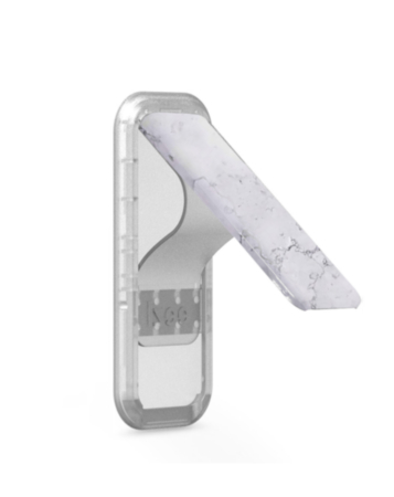 EEZL Stick Universal Kickstand for Case w/Holder Grip - White Marble (Only Ground Shipping)