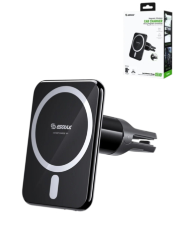 Esoulk Magnetic Wireless Charger Air Vent Car Mount (15W) (BLACK) (Only Ground Shipping)