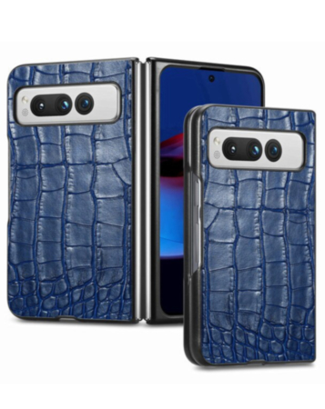 Google Pixel Fold Leather Case - BLUE (Only Ground Shipping)