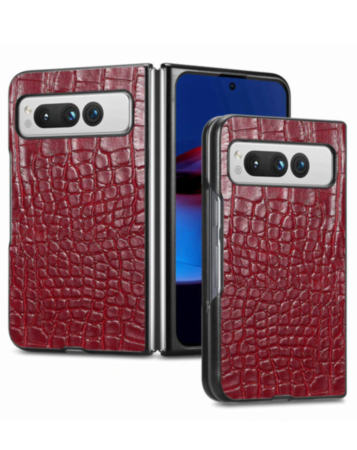 Google Pixel Fold Leather Case - RED (Only Ground Shipping)
