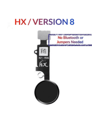 Shop the black Home Button solution flex cable for iPhone 8 Plus, 8, SE 2020, 7 Plus, and 7 – HX version 8, no Bluetooth or jumpers needed.