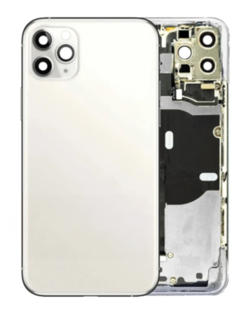Back Housing Frame (SILVER) (OEM Pull B Grade) with Small Components Pre-Installed for iPhone 11 Pro Max