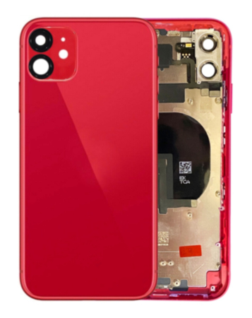 Back Housing Frame with Small Components Pre-Installed for iPhone 11 (NO LOGO) (RED)