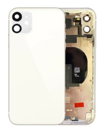 Back Housing Frame with Small Components Pre-Installed for iPhone 11 (NO LOGO) (WHITE)