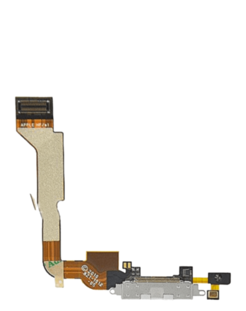 Charging Port Flex Cable for iPhone 4 CDMA (WHITE) (Premium)