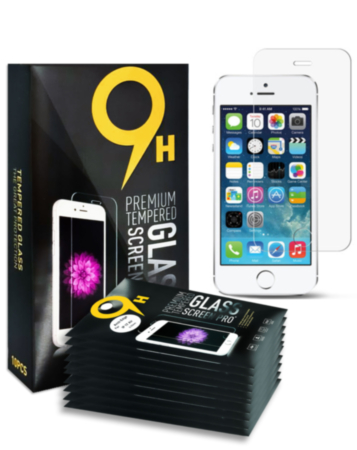 Clear Tempered Glass for iPhone 5SE / 5S / 5 / 5C (2.5D / Pack of 10)