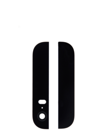 Back Glass Set for iPhone 5S (Top & Bottom) (BLACK)