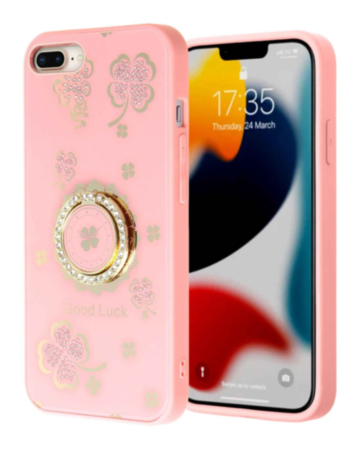 Luxury Diamond Shiny Cases with Ring - PINK for iPhone 7 / 8 (Only Ground Shipping)