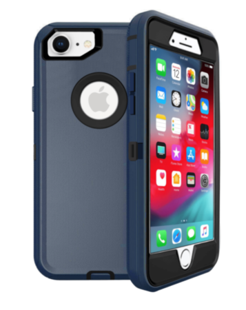 Heavy Duty Case for iPhone 7 / 8 (DARK BLUE & BLACK) (Only Ground Shipping)