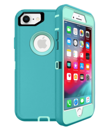 Heavy Duty Case - LIGHT TEAL for iPhone 7 / 8 (Only Ground Shipping)