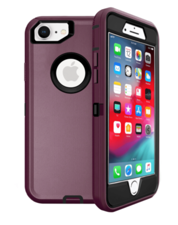 Heavy Duty Case for iPhone 7 / 8 (MAROON & BLACK) (Only Ground Shipping)