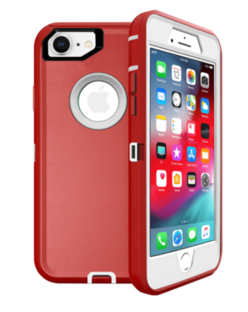 Heavy Duty Case for iPhone 7 / 8 (RED & WHITE) (Only Ground Shipping)