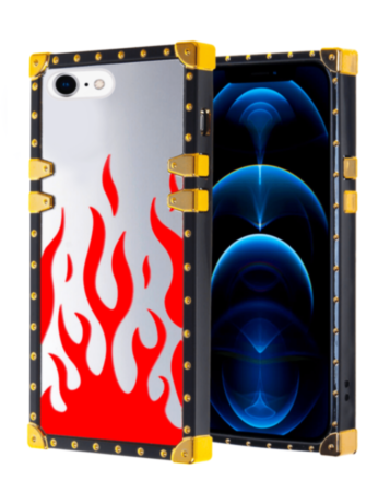 Square Case with Mirror Design - Style 4 for iPhone 7G / 8G / SE 2020 (Only Ground Shipping)