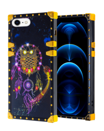 Acrylic Mirror Shiny Scratchproof Square Case with Ring - G155 for iPhone 7G / 8G / SE 2020 (Only Ground Shipping)