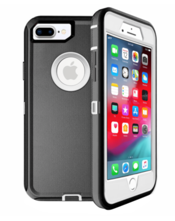 Heavy Duty Case for iPhone 8P / 7P (BLACK & WHITE) (Only Ground Shipping)